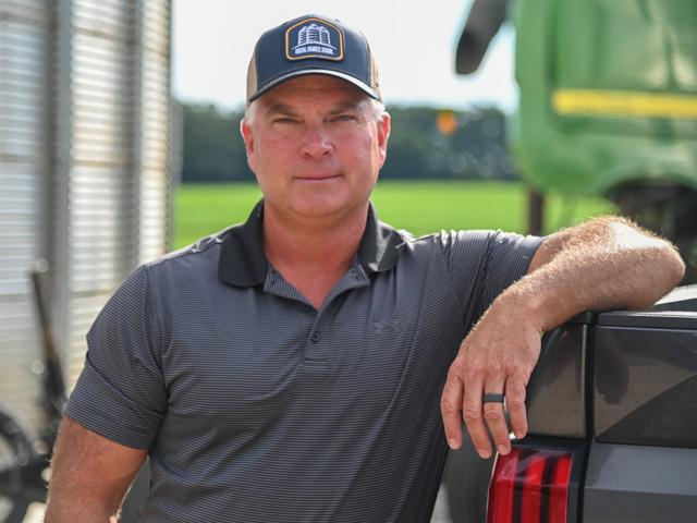 Some corn has reached black layer in Alabama and harvest isn't far away for Stuart Sanderson who farms near Madison. (DTN photo by Brent Warren)
